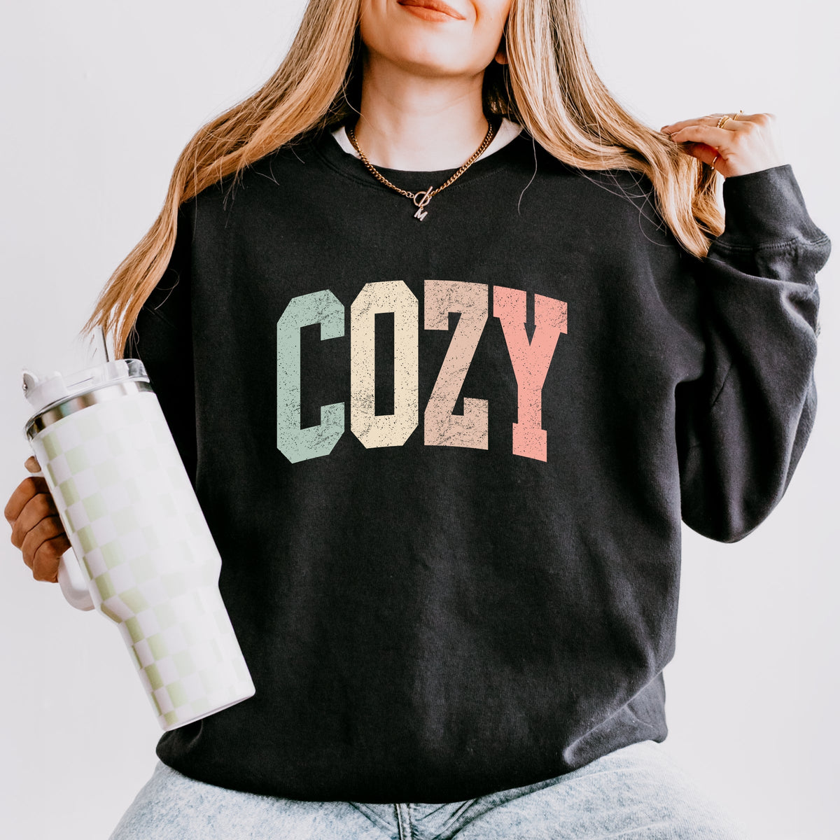 Cozy Arched Pastel - Women's Lightweight Garment Dyed Sweatshirt