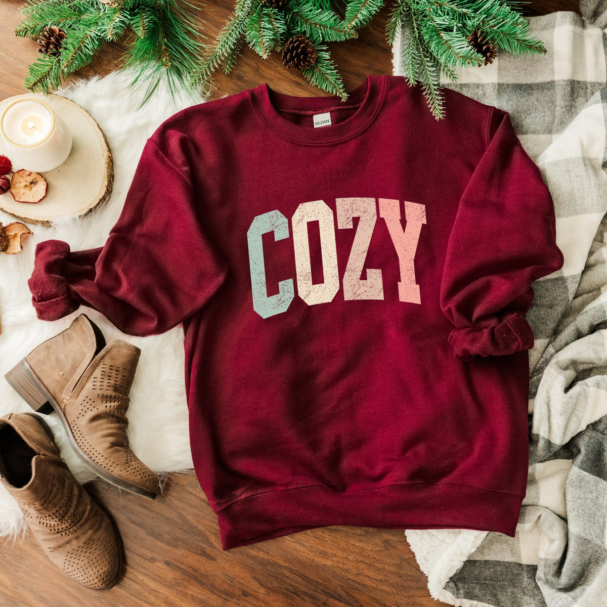 Cozy Arched Pastel - Women's Graphic Sweatshirt