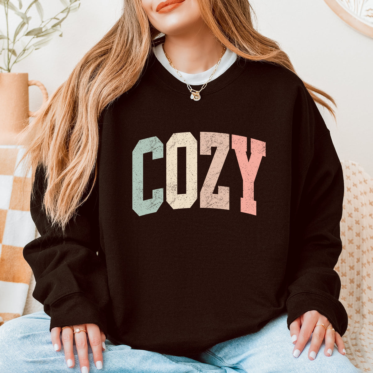 Cozy Arched Pastel - Women's Graphic Sweatshirt