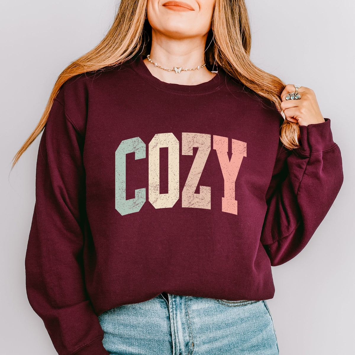 Cozy Arched Pastel - Women's Graphic Sweatshirt
