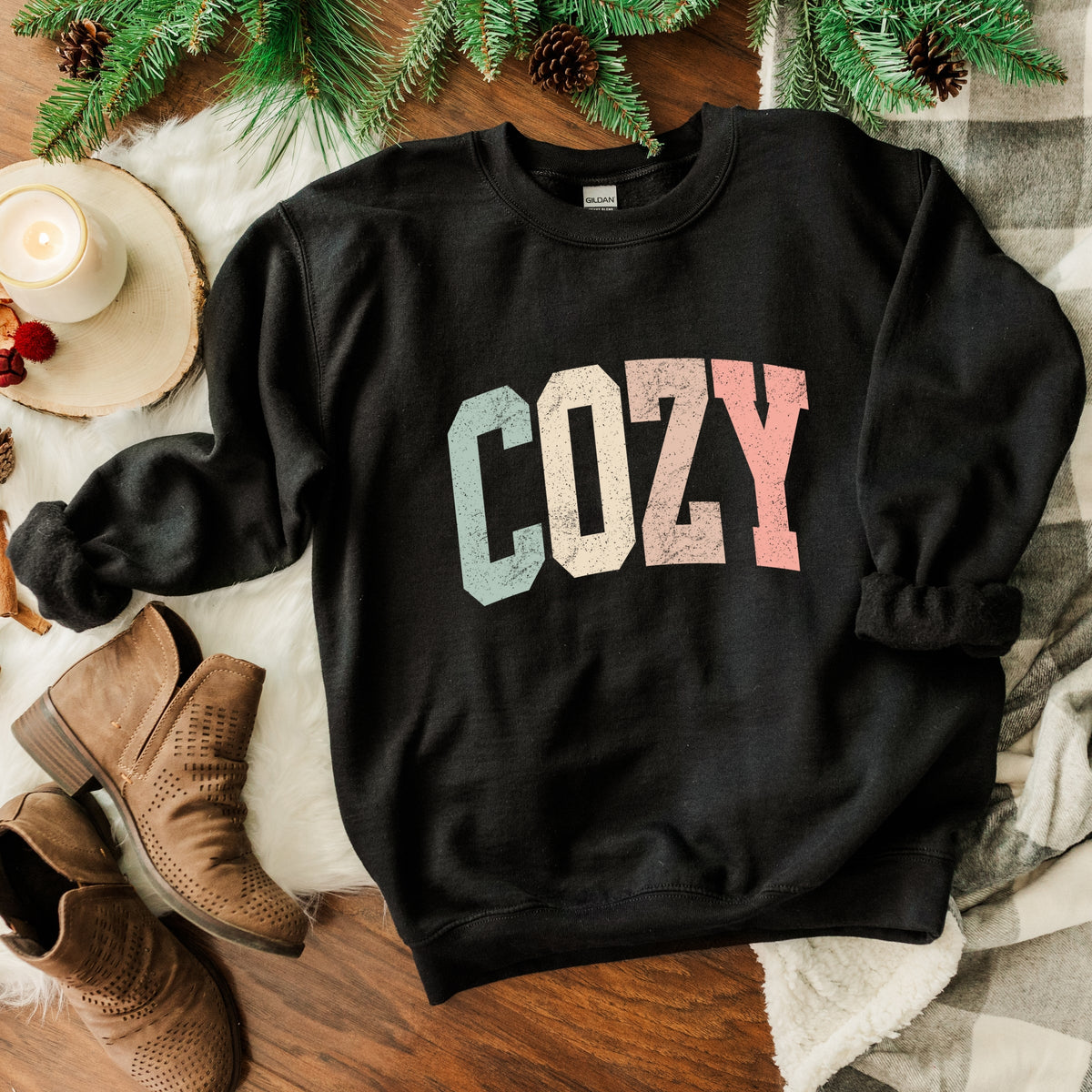 Cozy Arched Pastel - Women's Graphic Sweatshirt