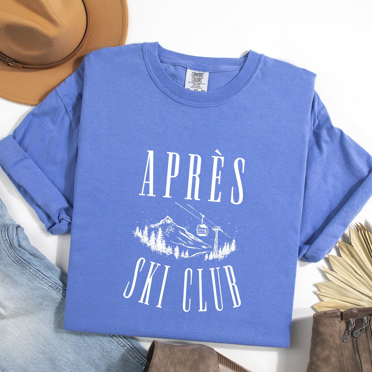 AprÃ©s Ski Lift Outline - Women's Garment Dyed Graphic T-Shirt
