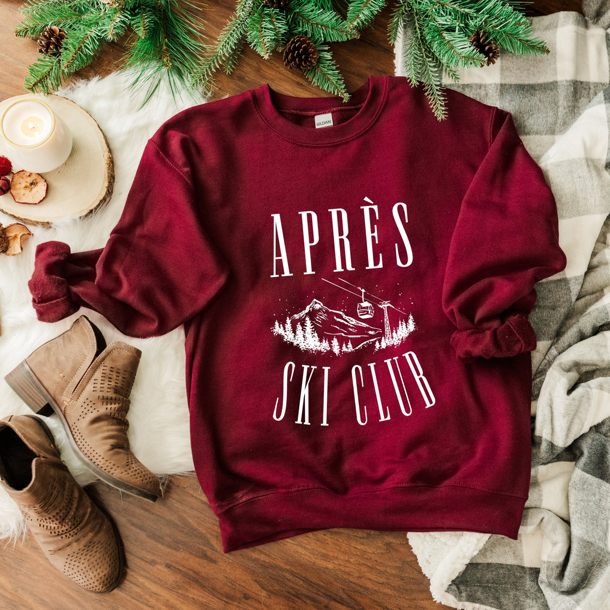 Aprés Ski Lift Outline - Women's Graphic Sweatshirt