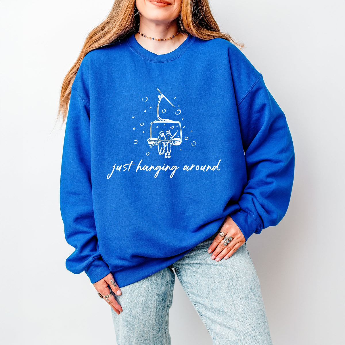 Just Hanging Around Ski Lift - Women's Graphic Sweatshirt