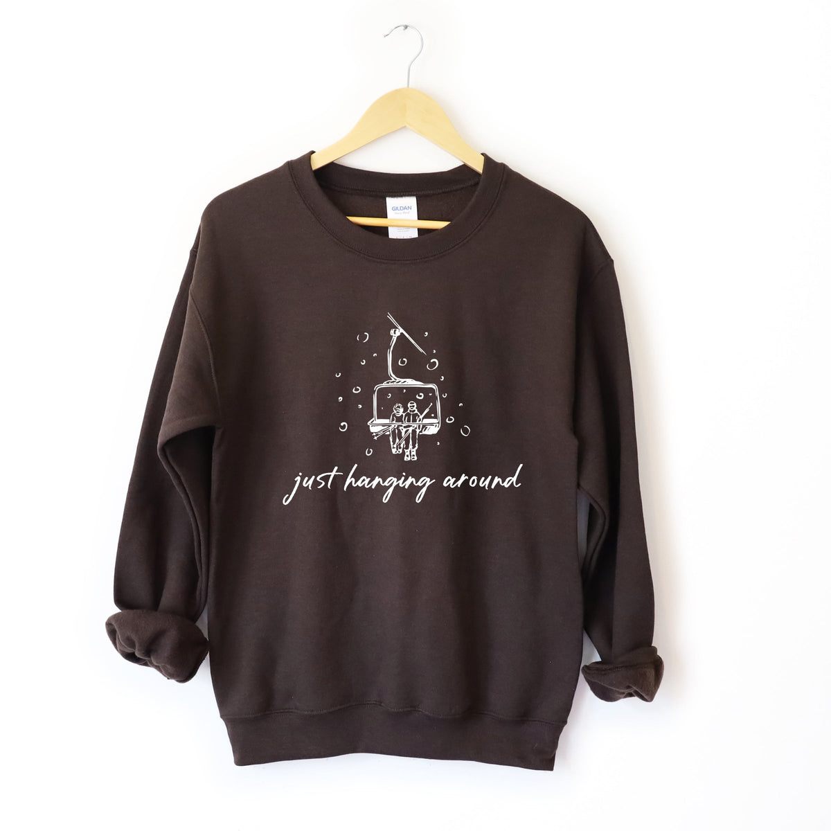 Just Hanging Around Ski Lift - Women's Graphic Sweatshirt