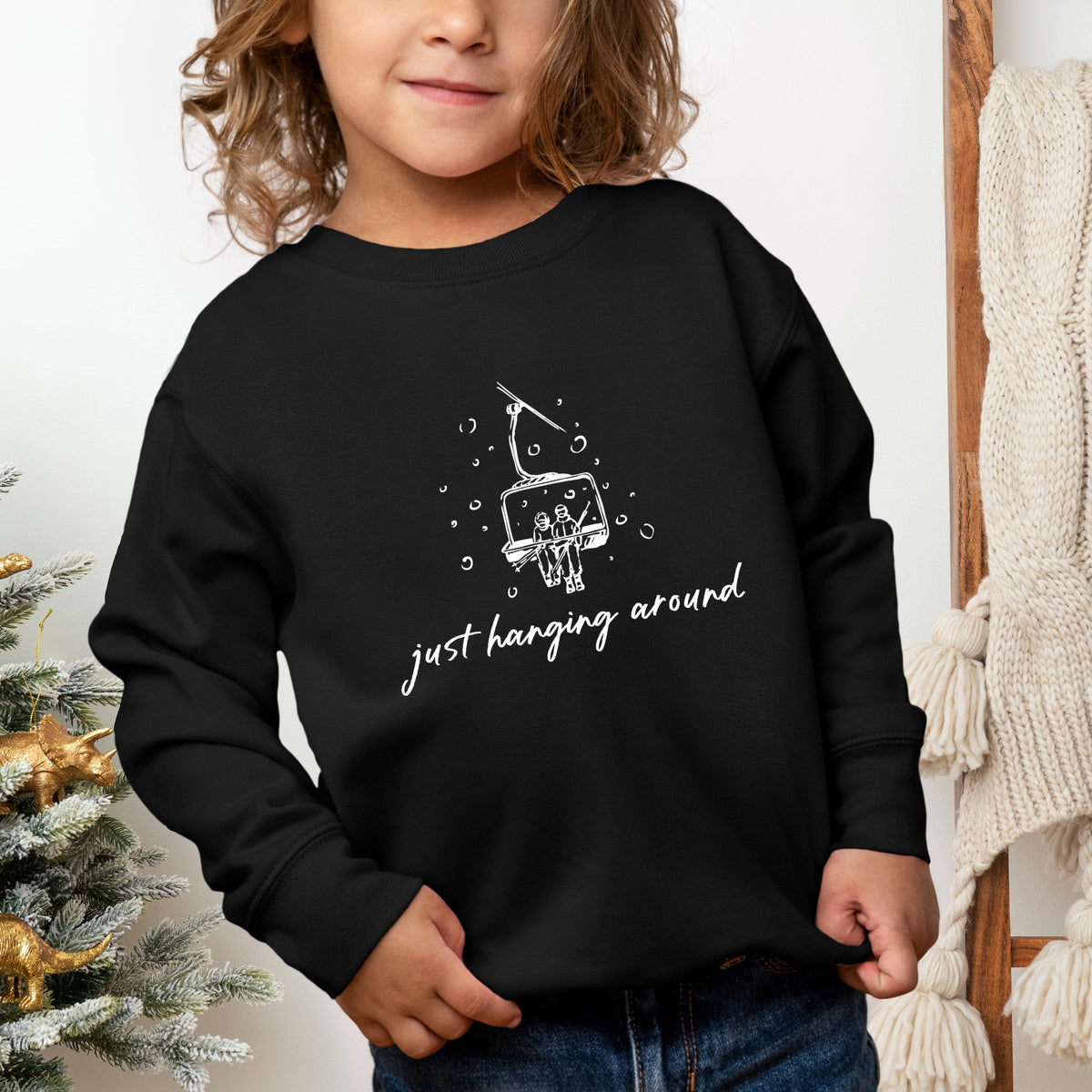 Just Hanging Around Ski Lift - Toddler Graphic Sweatshirt