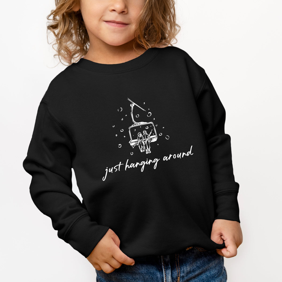 Just Hanging Around Ski Lift - Toddler Graphic Sweatshirt