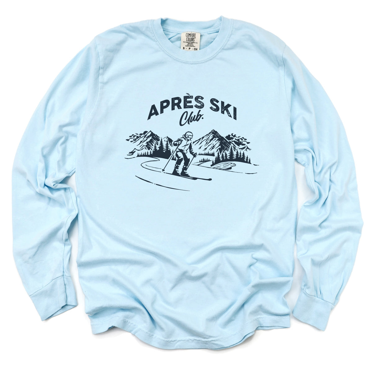 Aprés Ski Club Mountains - Women's Garment Dyed Long Sleeve Graphic T-Shirt