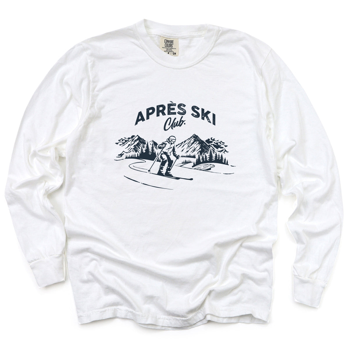 Aprés Ski Club Mountains - Women's Garment Dyed Long Sleeve Graphic T-Shirt