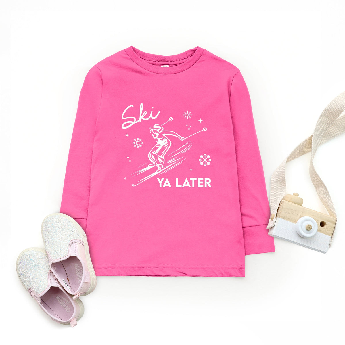 Ski Ya Later Snowflake - Toddler Long Sleeve Graphic Tee