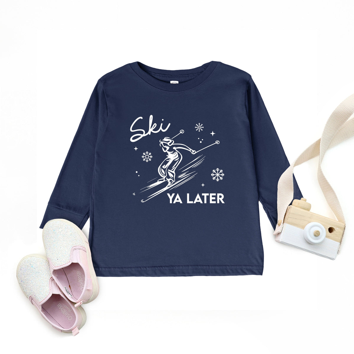 Ski Ya Later Snowflake - Toddler Long Sleeve Graphic Tee