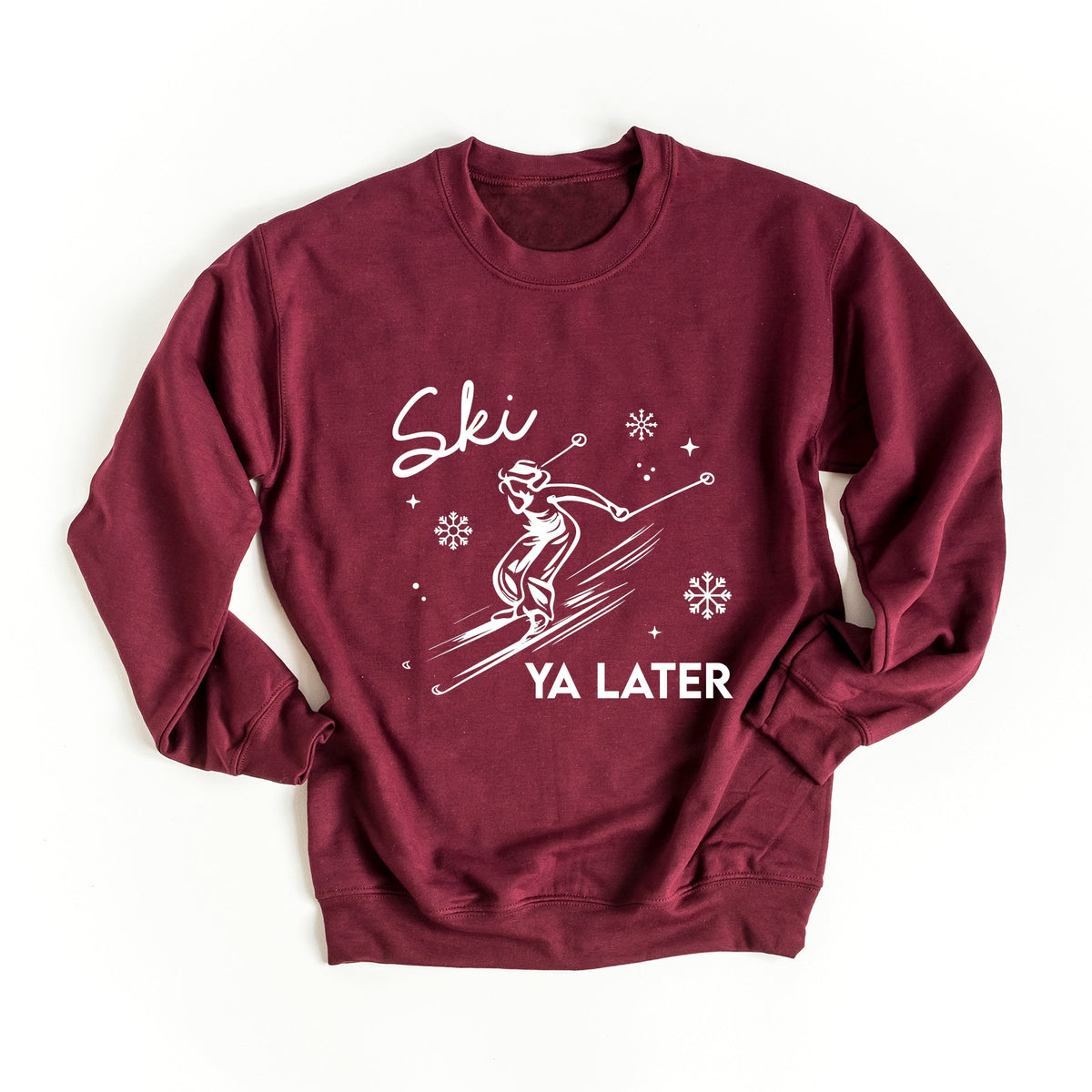 Ski Ya Later Snowflake -  Women's Graphic Sweatshirt