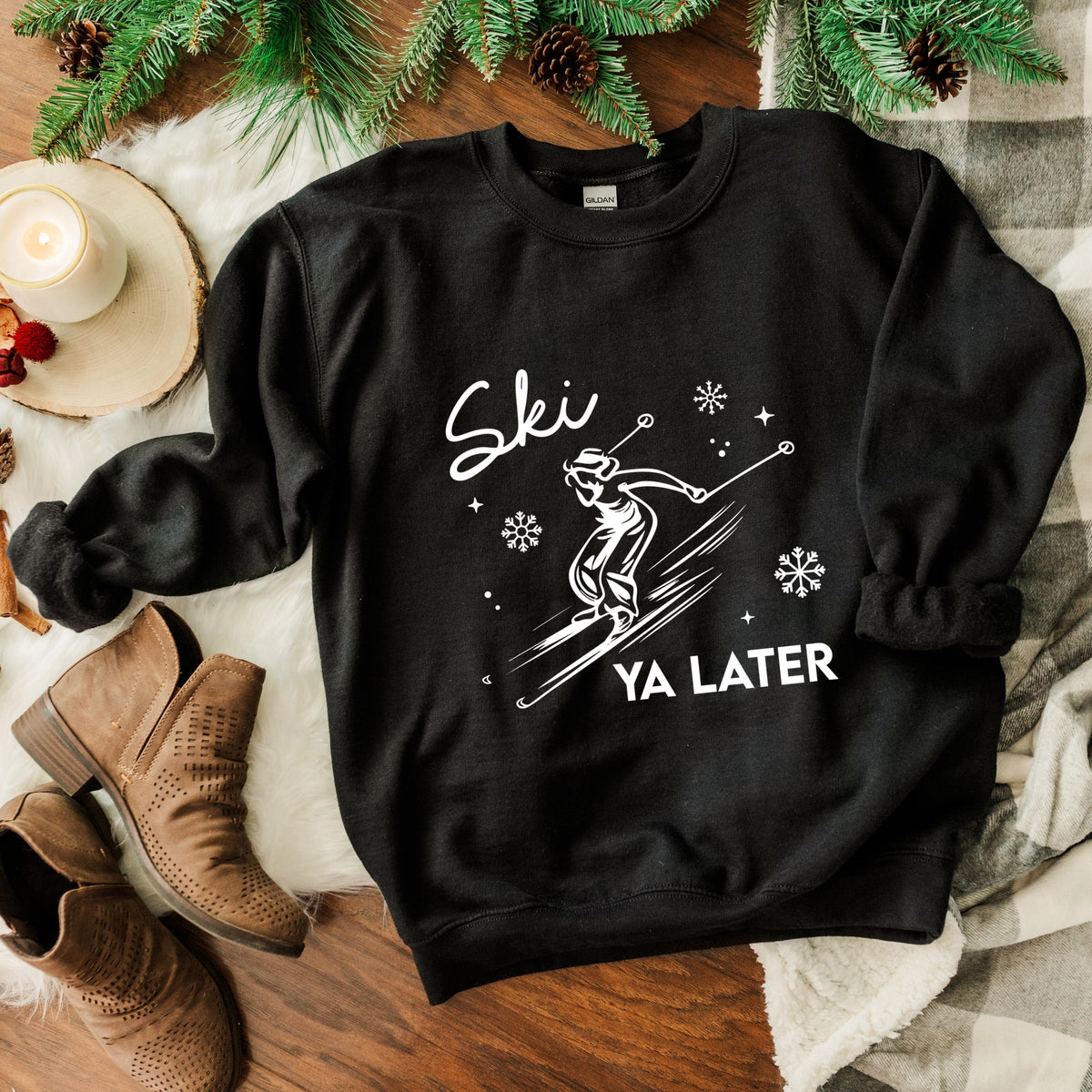 Ski Ya Later Snowflake -  Women's Graphic Sweatshirt