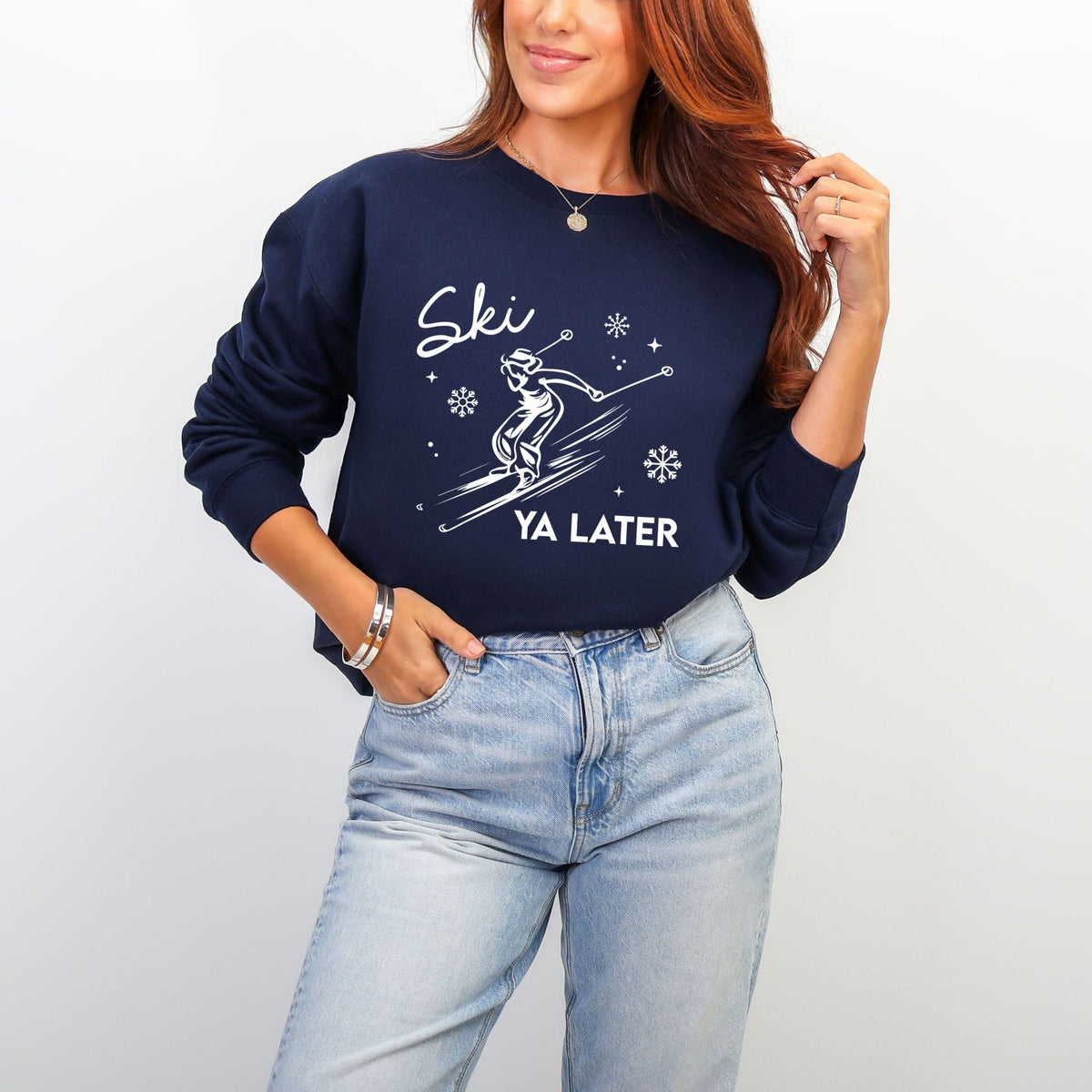 Ski Ya Later Snowflake -  Women's Graphic Sweatshirt