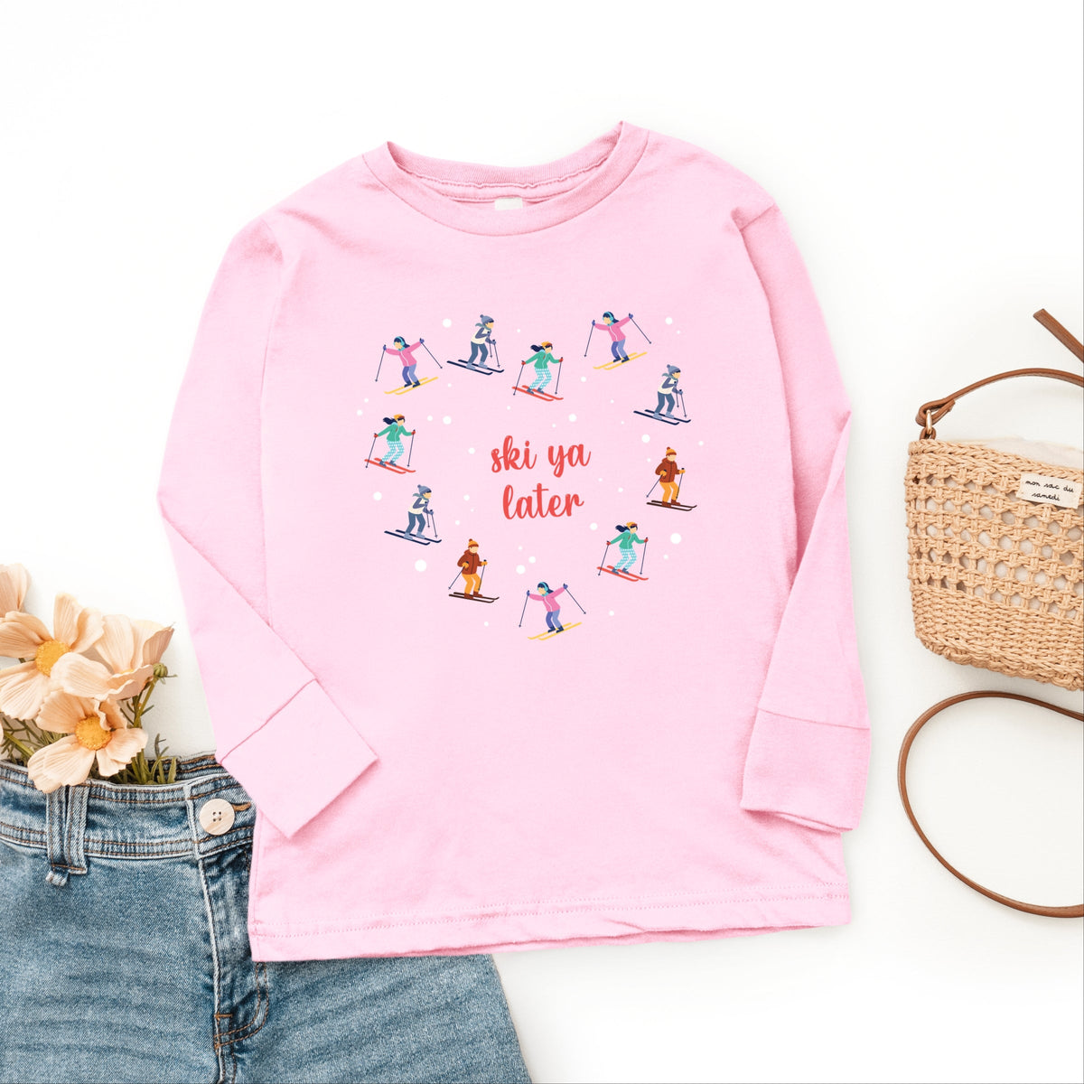 Ski Ya Later Heart - Youth Long Sleeve Graphic T-Shirt