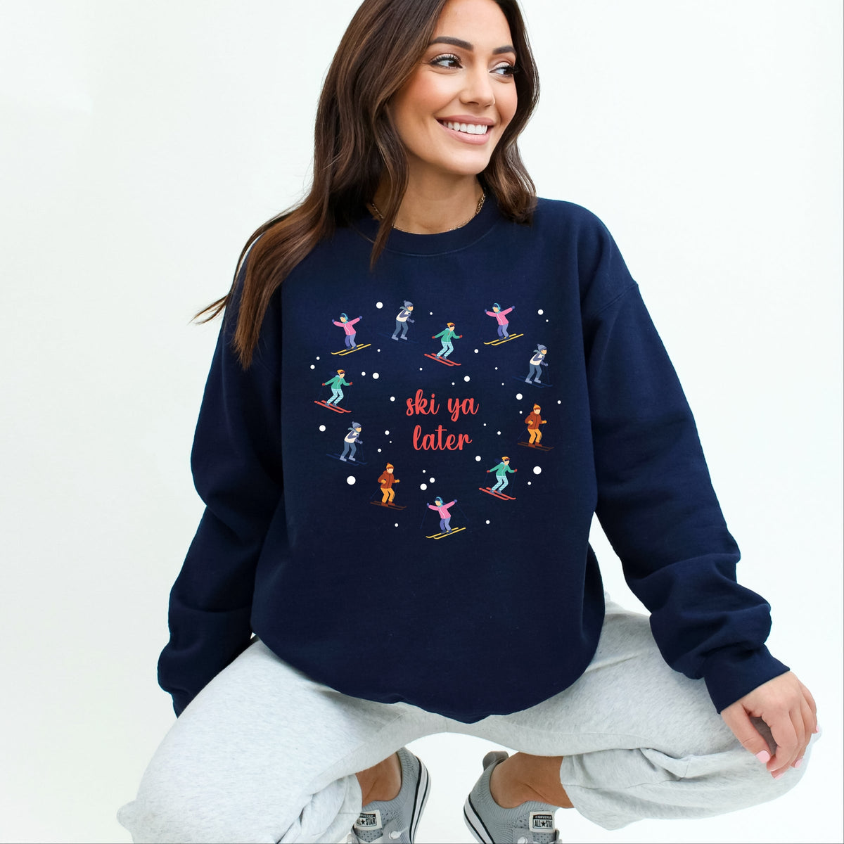 Ski Ya Later Heart - Women's Graphic Sweatshirt