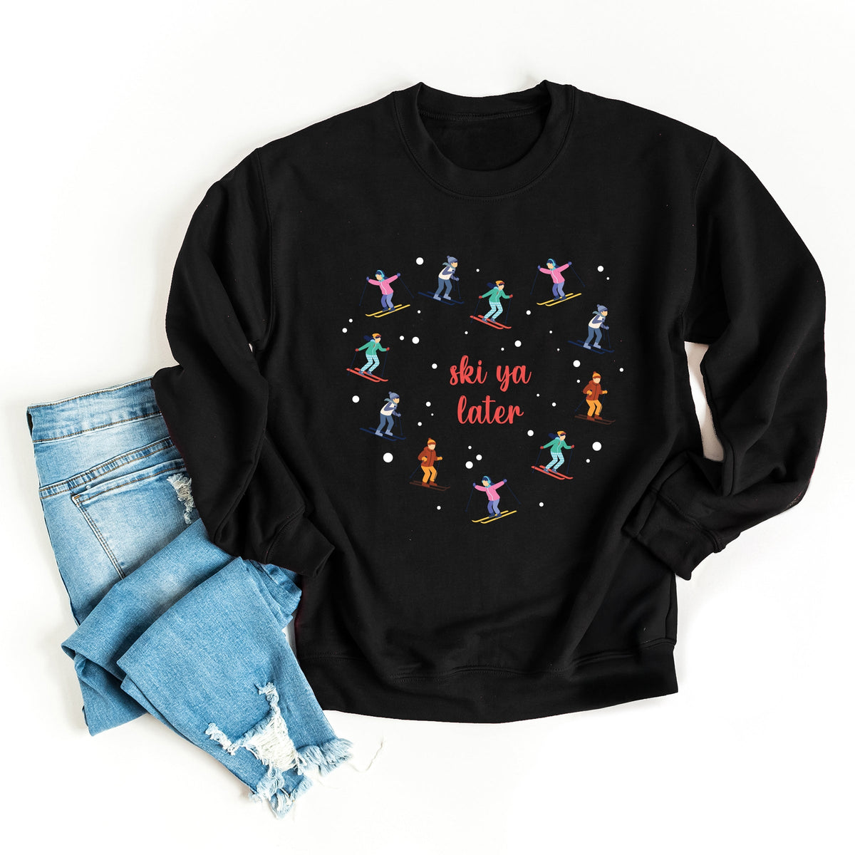 Ski Ya Later Heart - Women's Graphic Sweatshirt