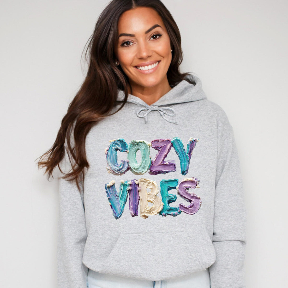 Cozy Vibes Winter Paint Print - Women's Graphic Hoodie