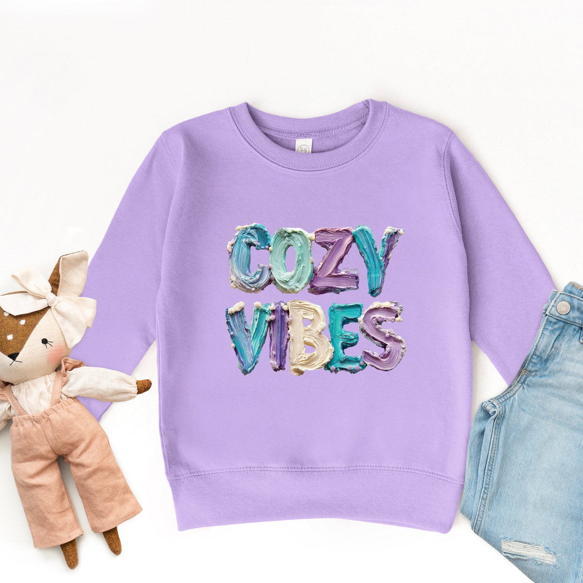 Cozy Vibes Winter Paint Print - Toddler Graphic Sweatshirt