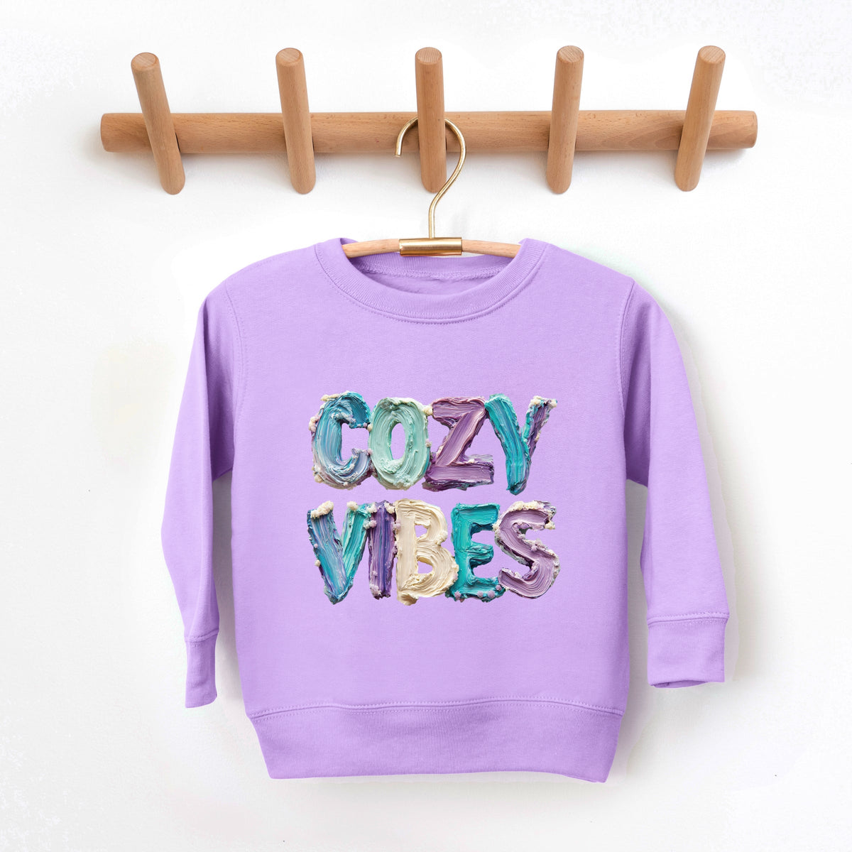 Cozy Vibes Winter Paint Print - Toddler Graphic Sweatshirt