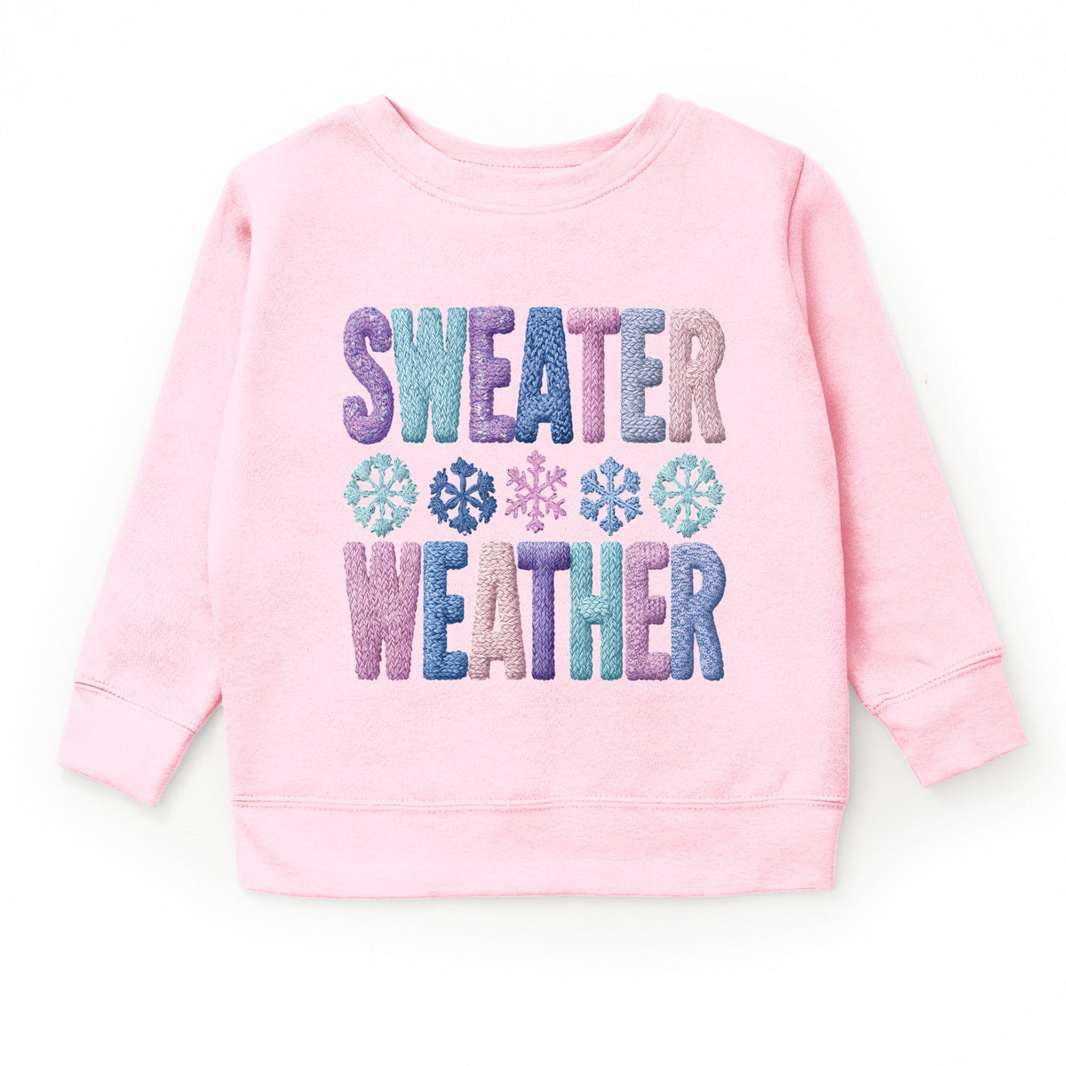 Sweater Weather Snowflake Knit Print - Youth Graphic Sweatshirt