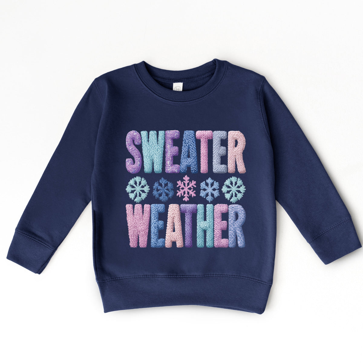 Sweater Weather Snowflake Knit Print - Toddler Graphic Sweatshirt