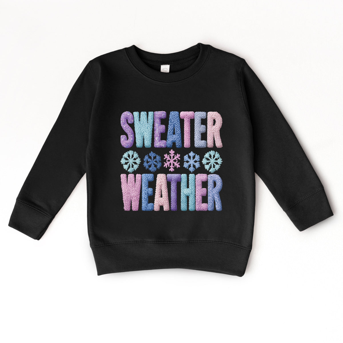 Sweater Weather Snowflake Knit Print - Toddler Graphic Sweatshirt
