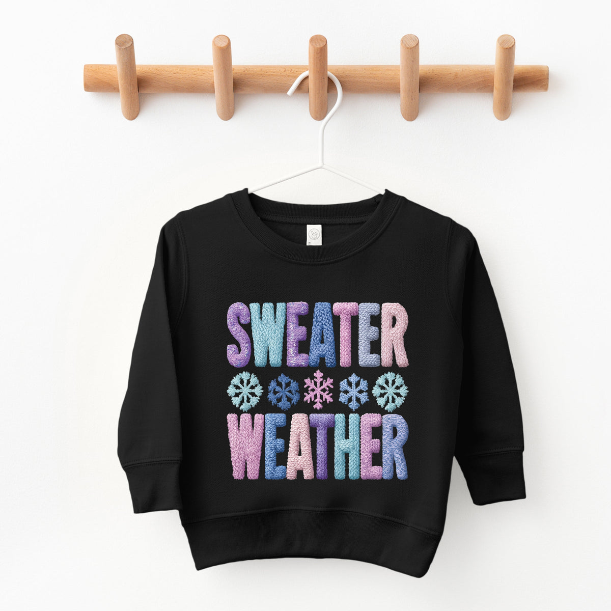 Sweater Weather Snowflake Knit Print - Toddler Graphic Sweatshirt