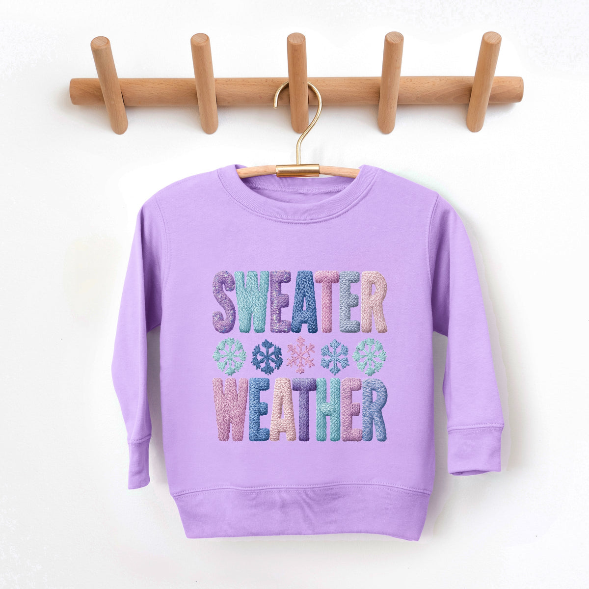 Sweater Weather Snowflake Knit Print - Toddler Graphic Sweatshirt