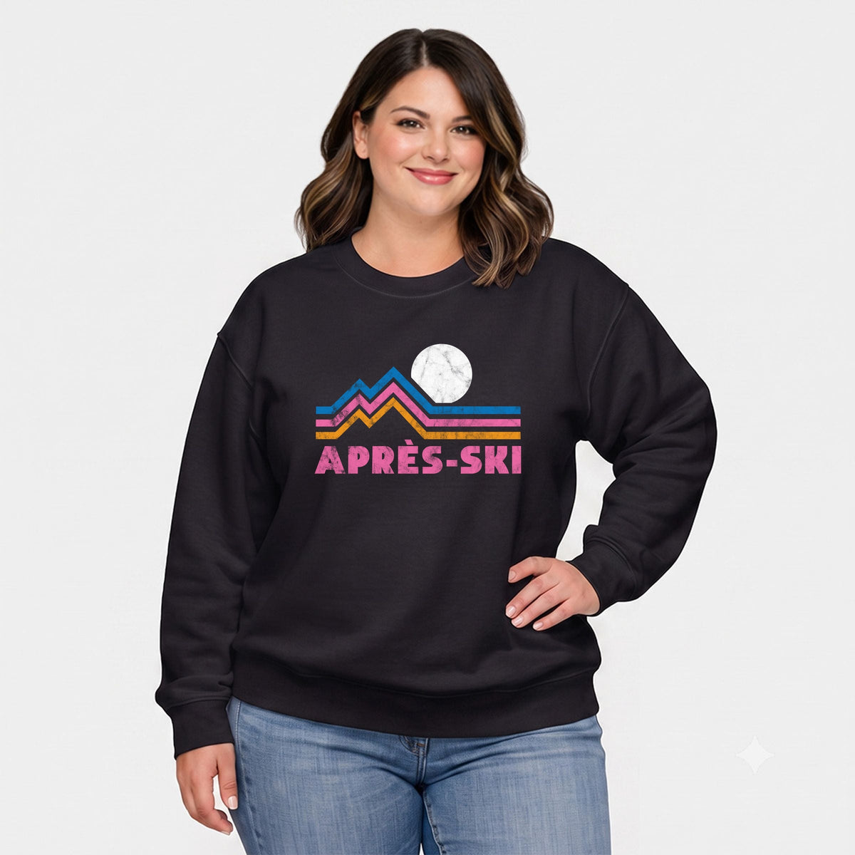 Après Ski Retro Lines - Women's Plus Sweatshirt