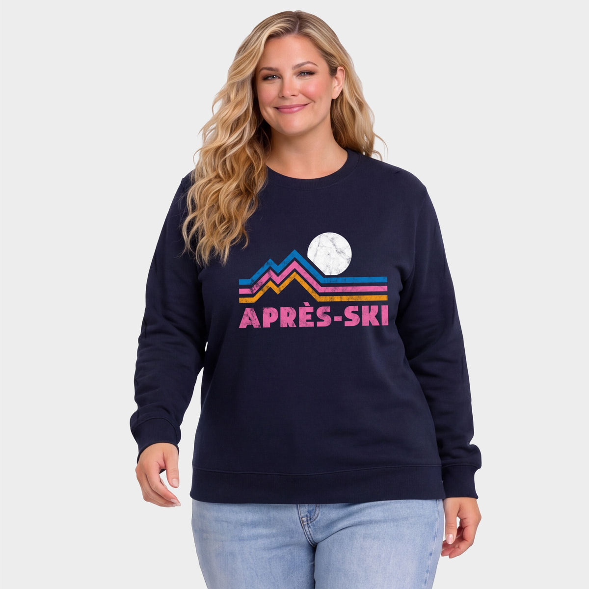 Après Ski Retro Lines - Women's Plus Sweatshirt