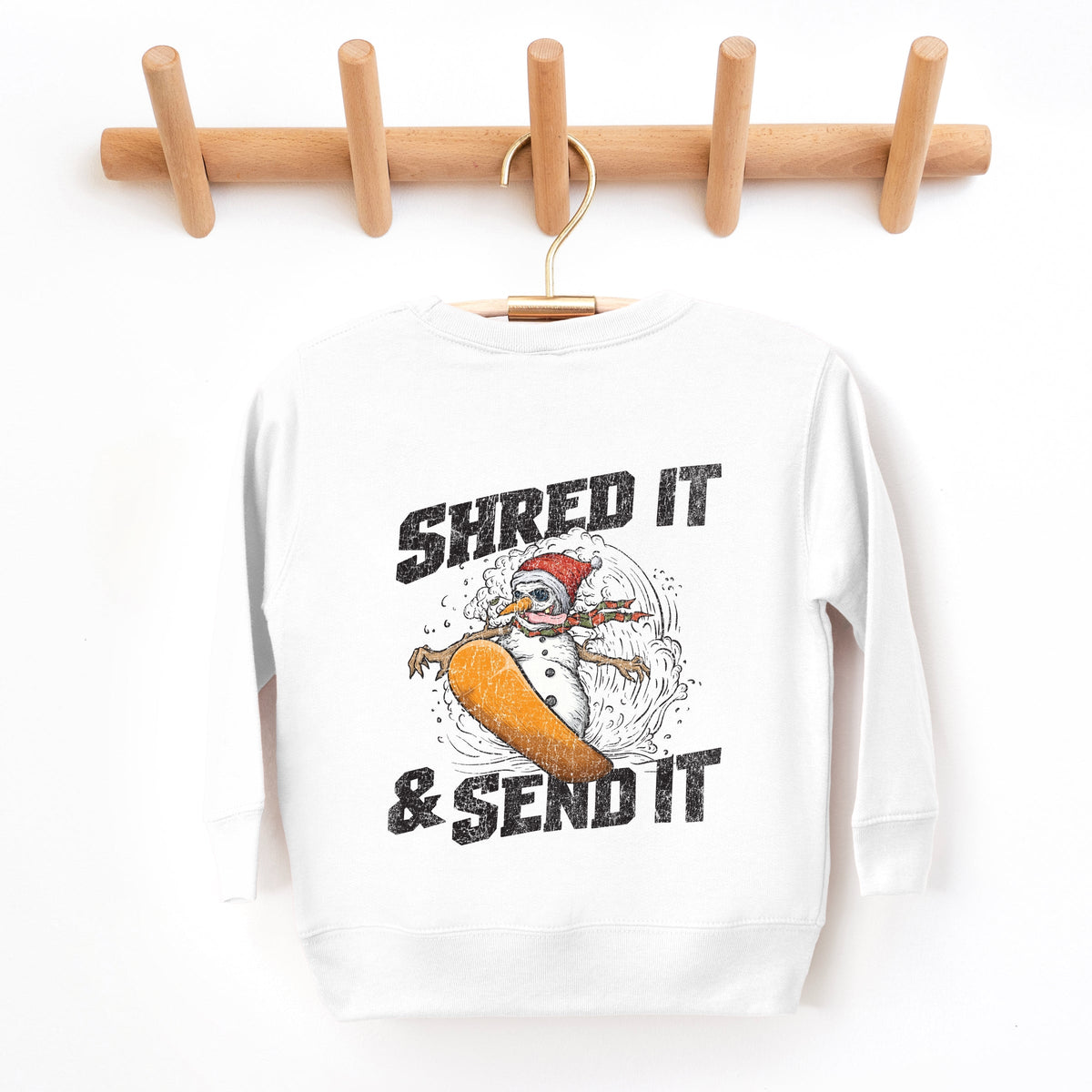 Shred It & Send It Snowman - Toddler Graphic Sweatshirt