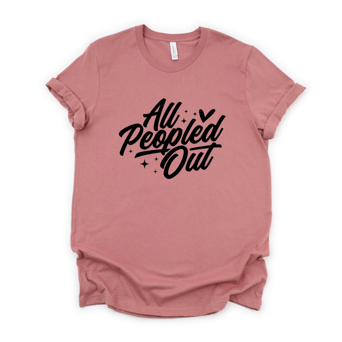 All Peopled Out Cursive - Women's Short Sleeve Graphic T-Shirt