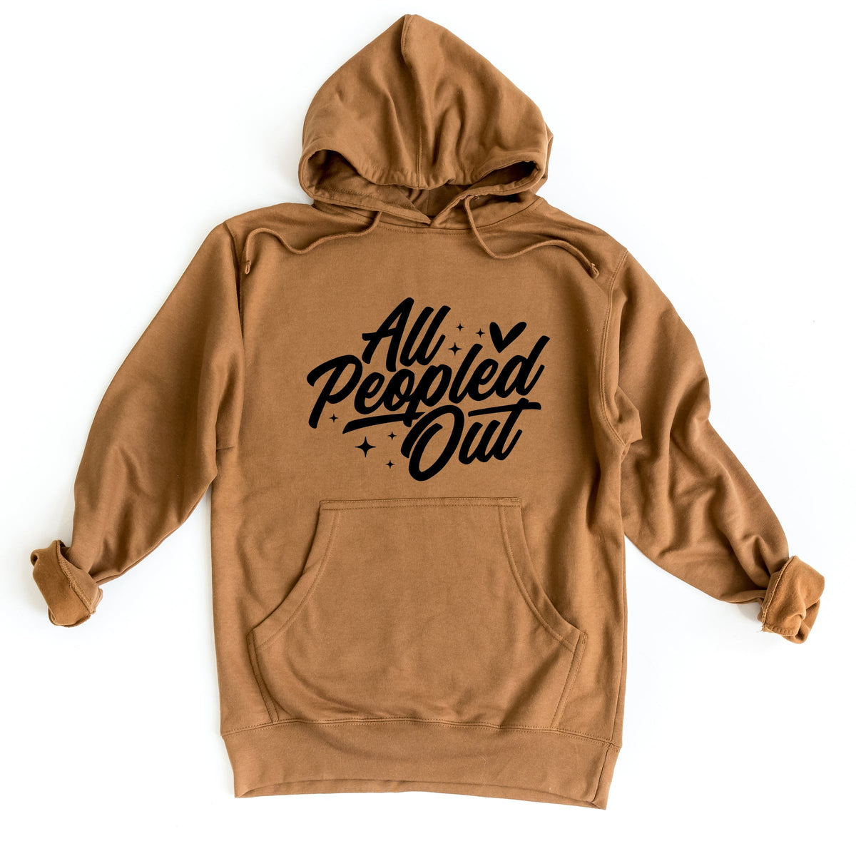 All Peopled Out Cursive - Women's Graphic Hoodie