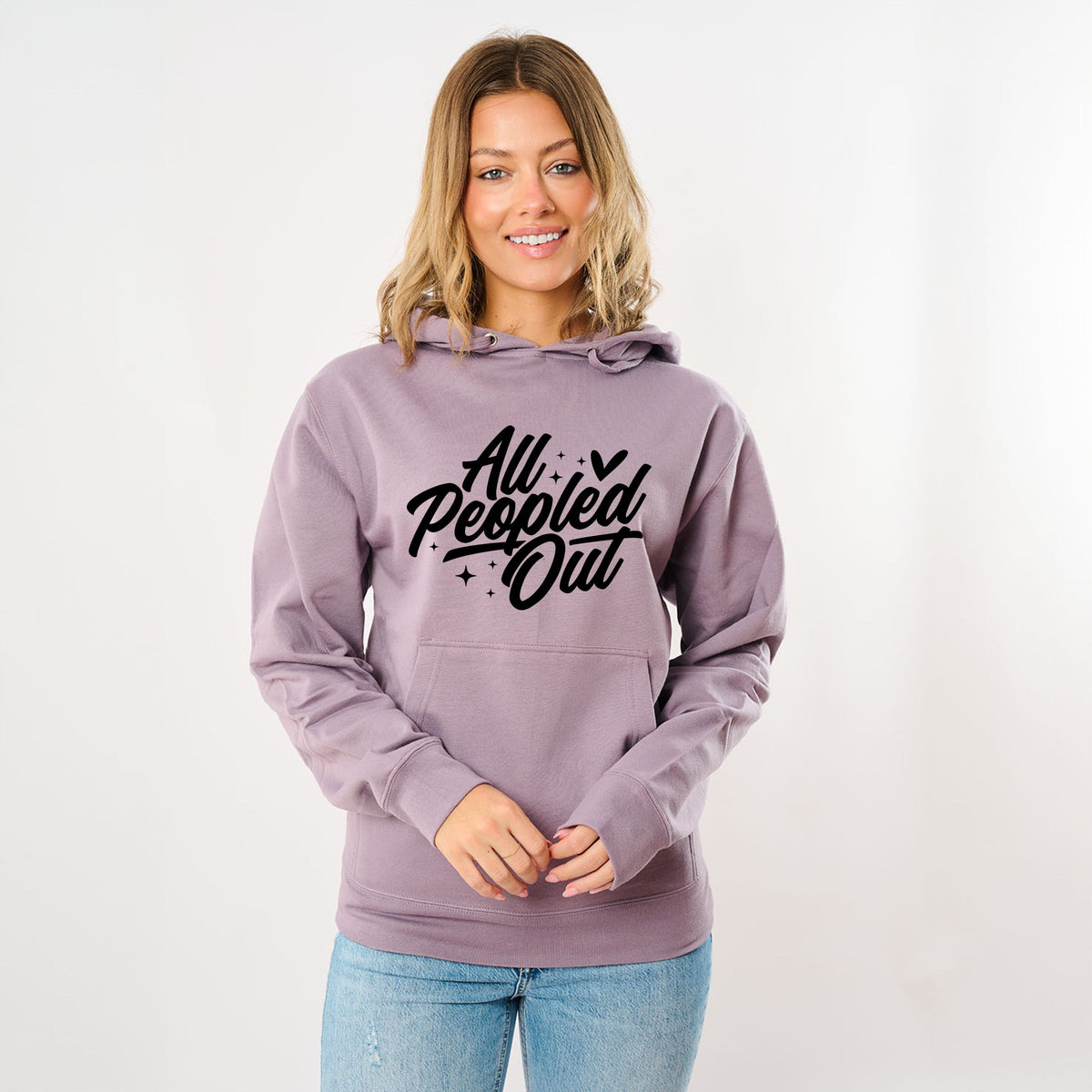 All Peopled Out Cursive - Women's Graphic Hoodie
