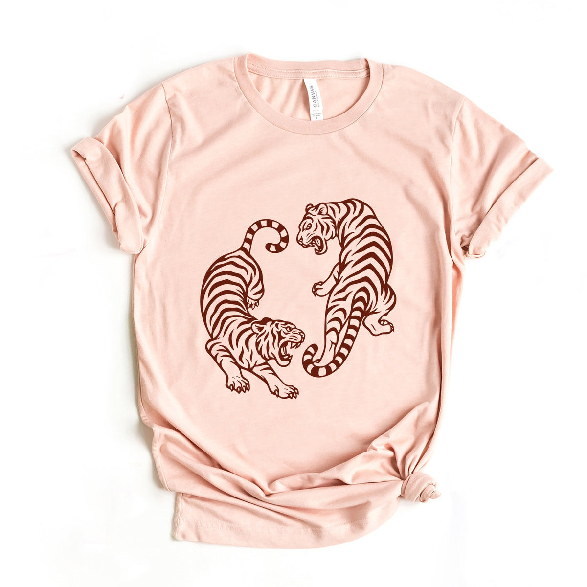 Two Tigers - Women's Short Sleeve Graphic T-Shirt