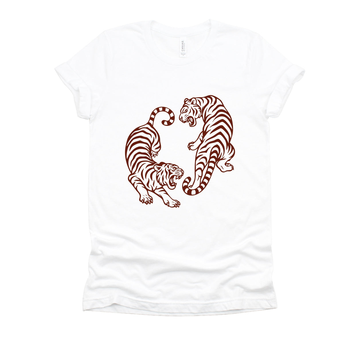 Two Tigers - Women's Short Sleeve Graphic T-Shirt