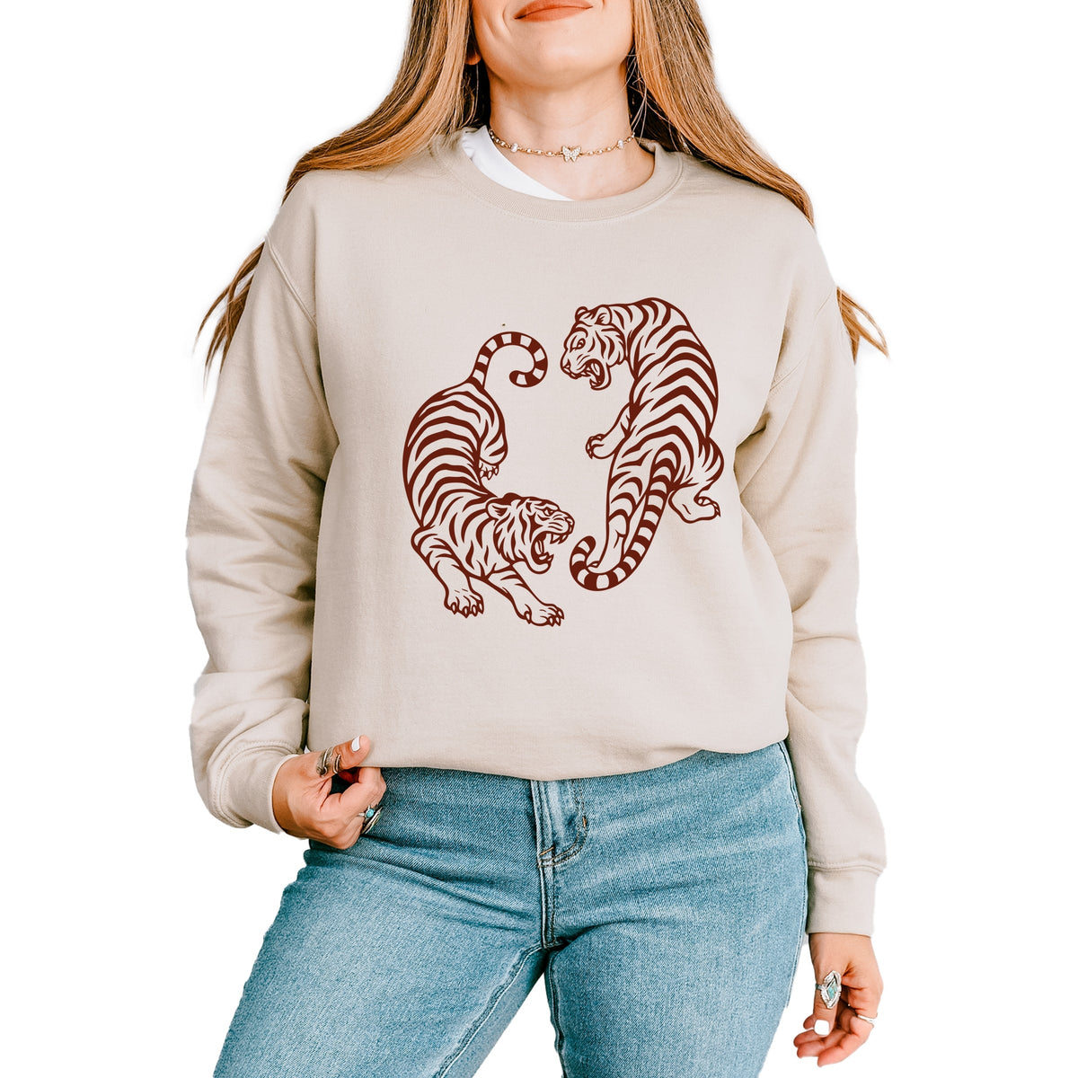 Two Tigers - Women's Graphic Sweatshirt