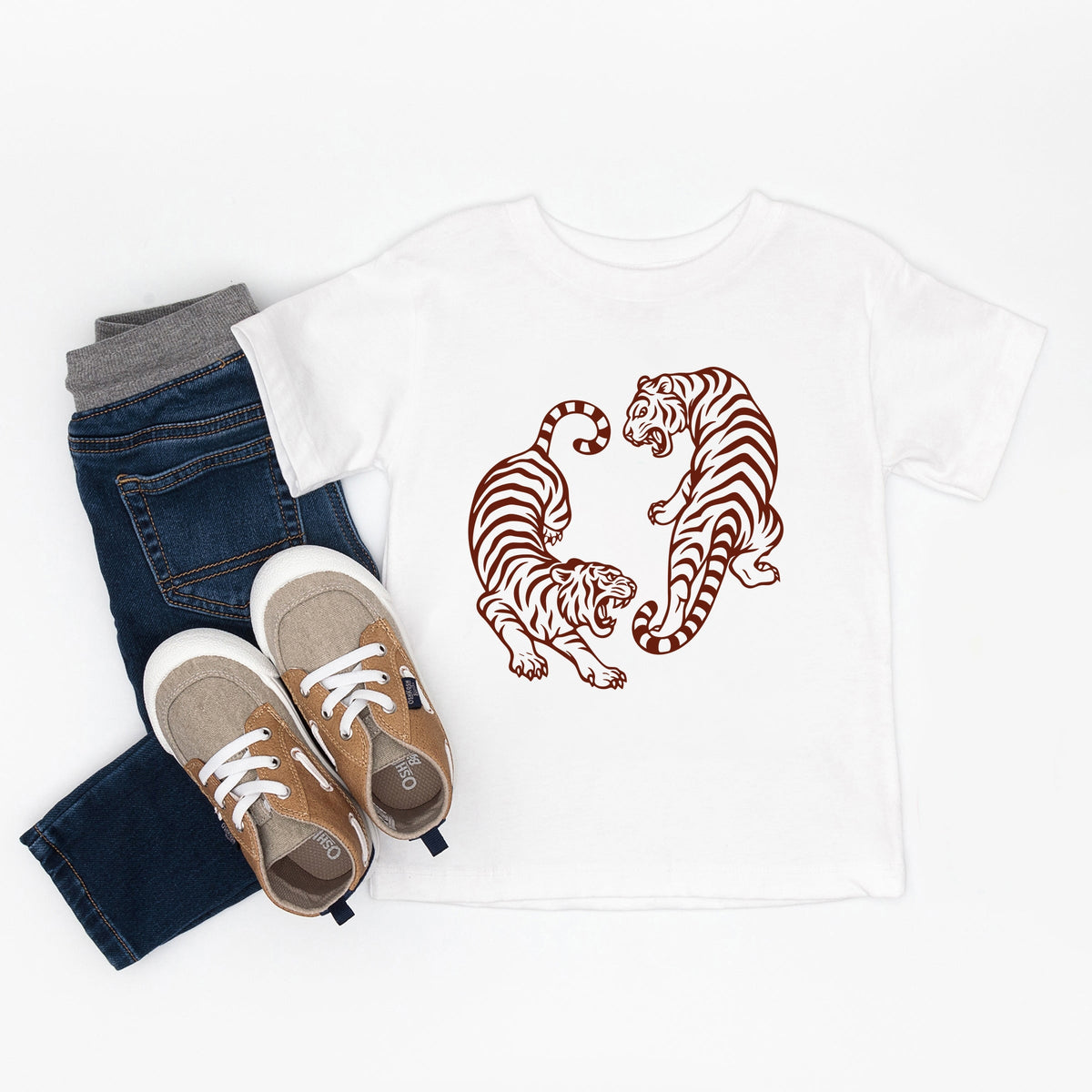 Two Tigers - Toddler Short Sleeve Graphic T-Shirt