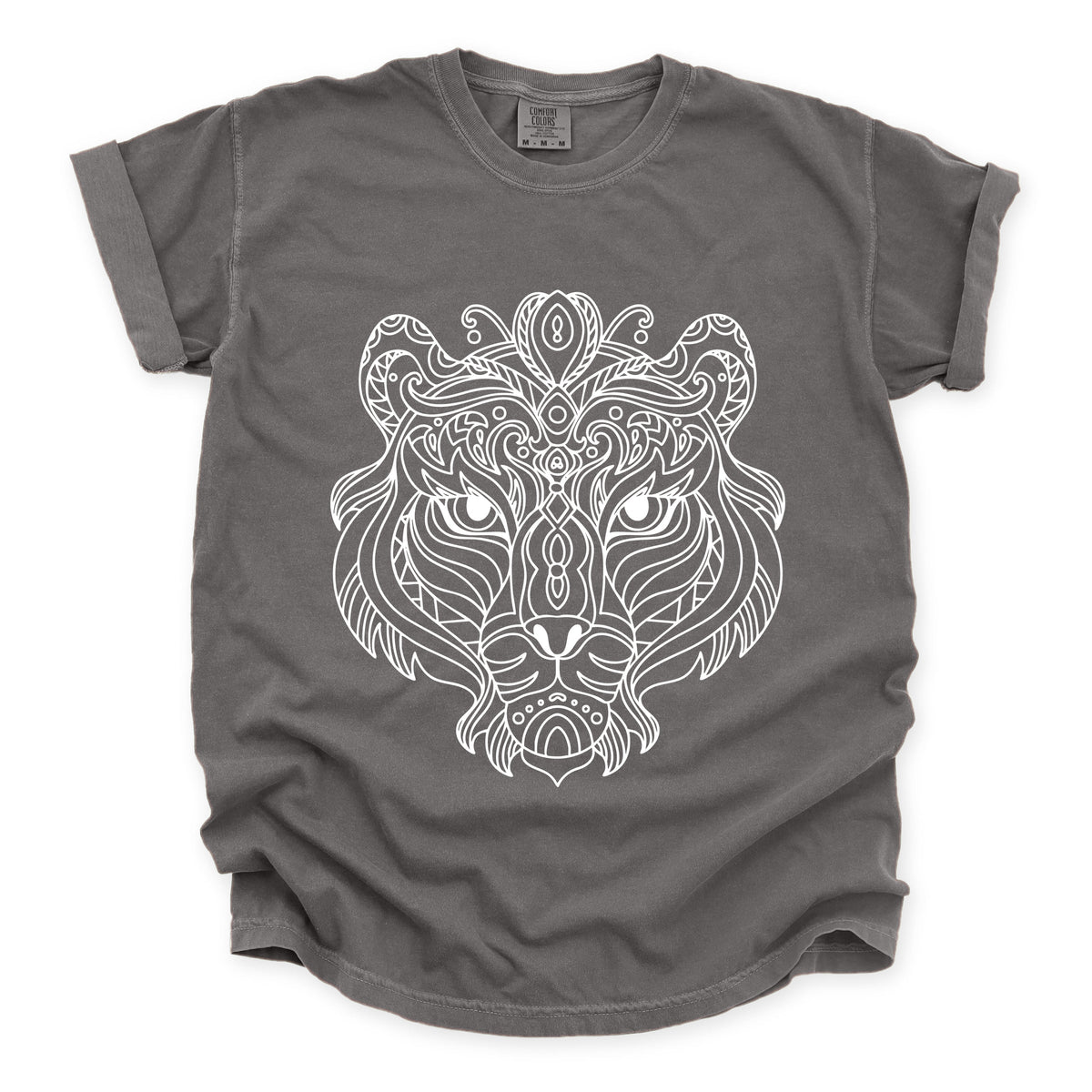 Tiger Face Mandala - Women's Garment Dyed Graphic T-Shirt