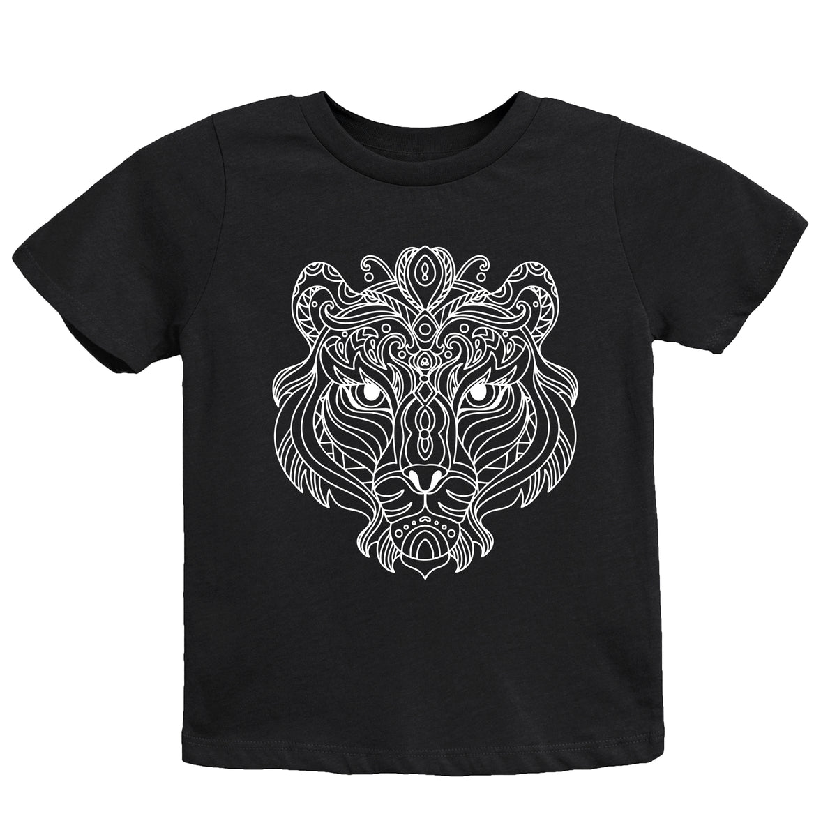 Tiger Face Mandala - Youth Short Sleeve Graphic T-Shirt