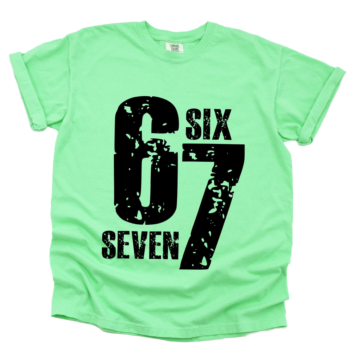 Six Seven Distressed - Women's Garment Dyed Graphic T-Shirt