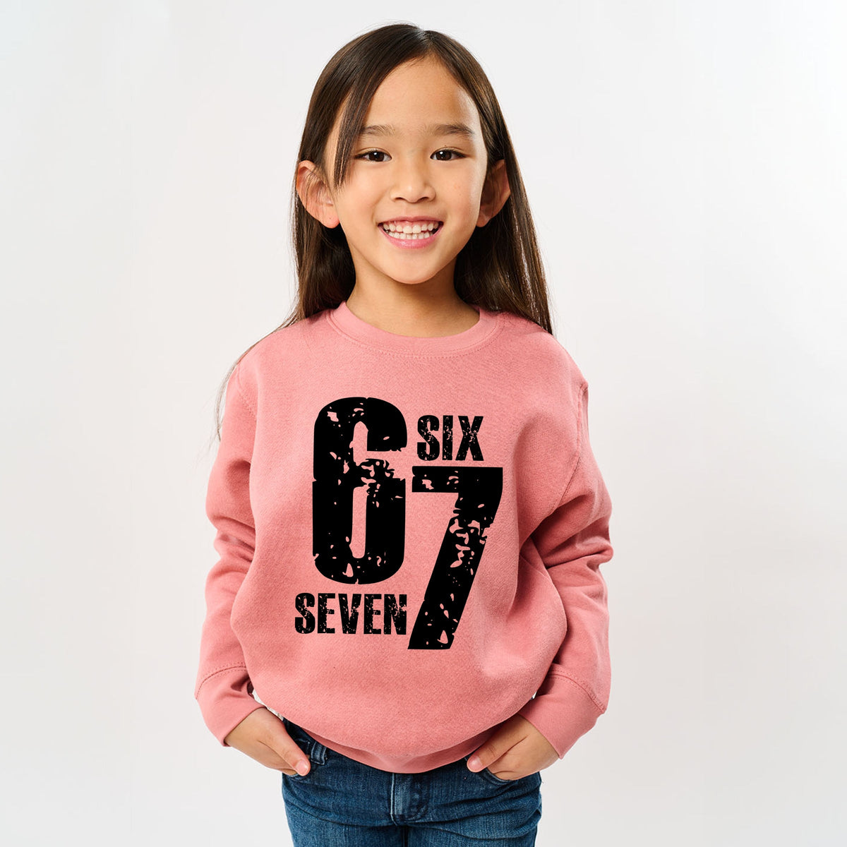 Six Seven Distressed - Youth Graphic Sweatshirt