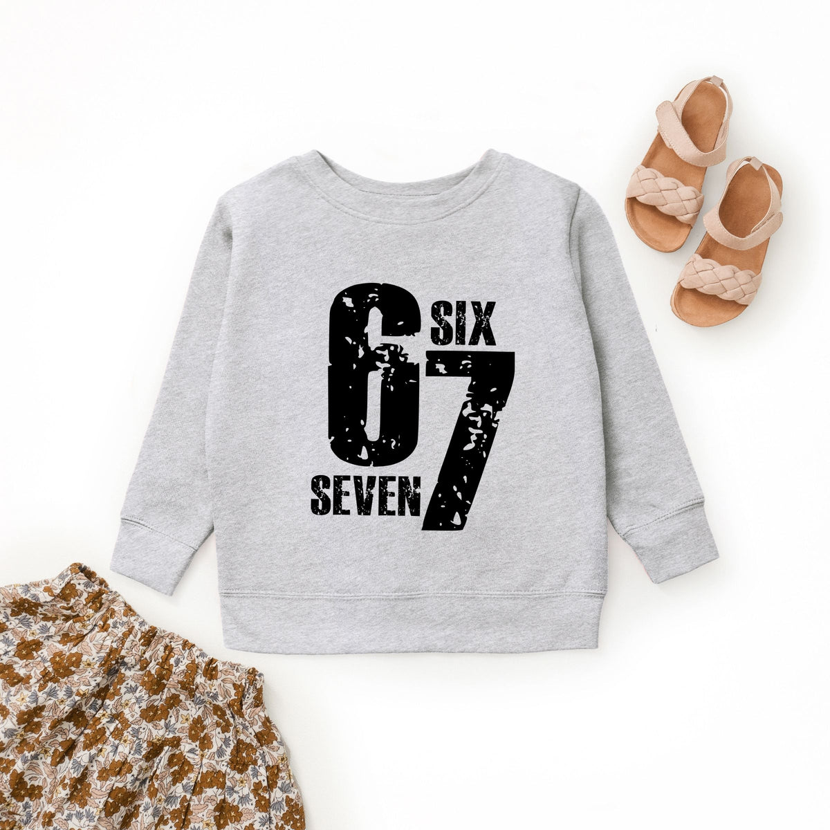 Six Seven Distressed - Youth Graphic Sweatshirt