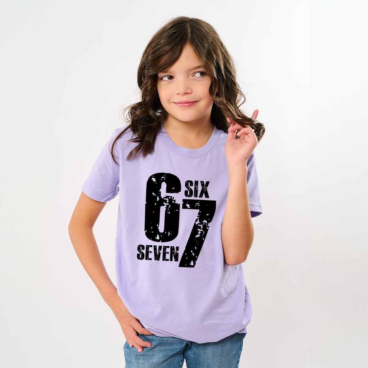 Six Seven Distressed - Youth Short Sleeve Graphic T-Shirt