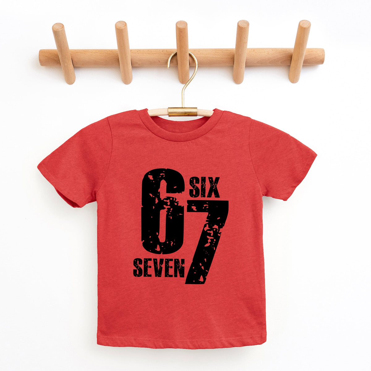 Six Seven Distressed - Youth Short Sleeve Graphic T-Shirt