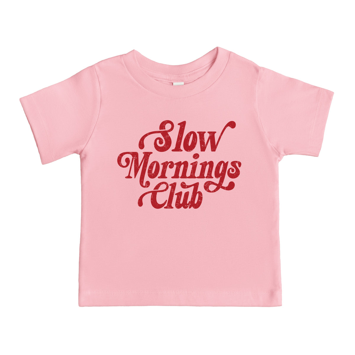 Slow Mornings Club Distressed  - Toddler Short Sleeve Graphic T-Shirt