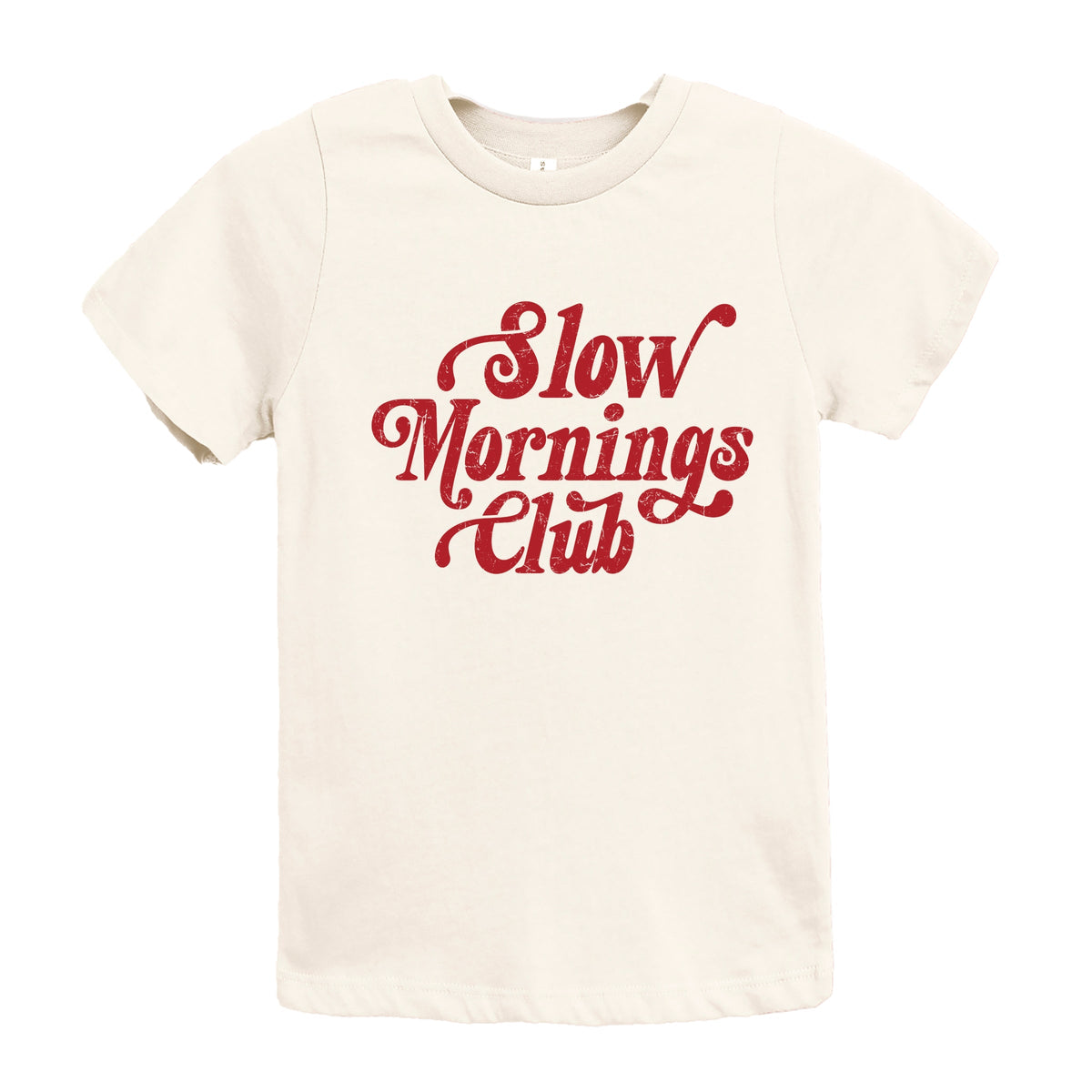 Slow Mornings Club Distressed  - Youth Short Sleeve Graphic T-Shirt