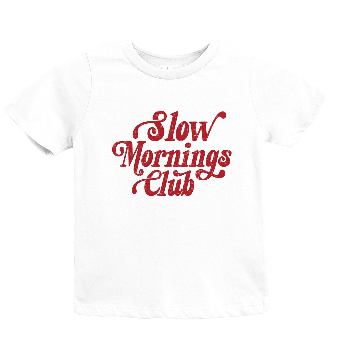 Slow Mornings Club Distressed  - Youth Short Sleeve Graphic T-Shirt