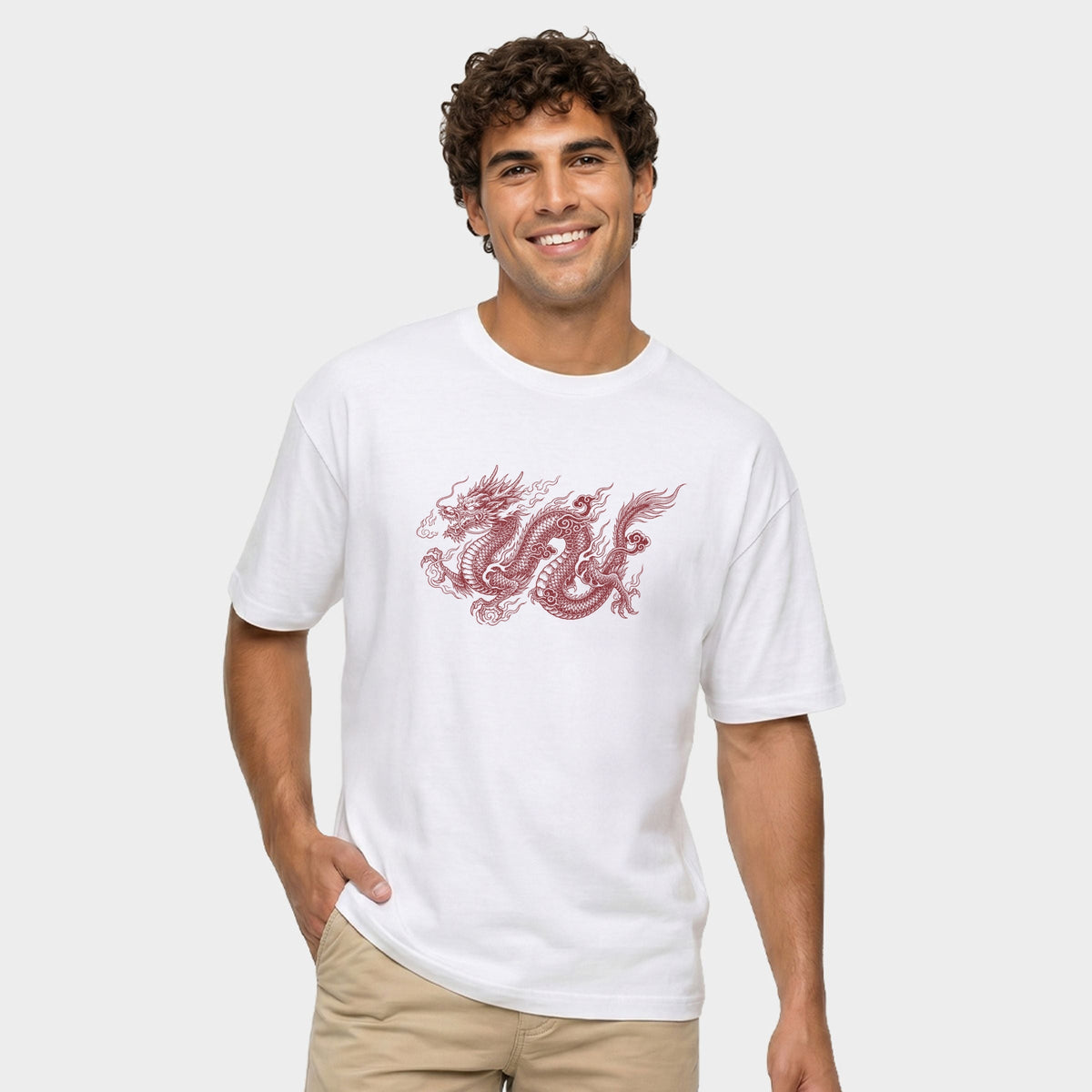 Flaming Dragon - Men's Garment Dyed Graphic T-Shirt